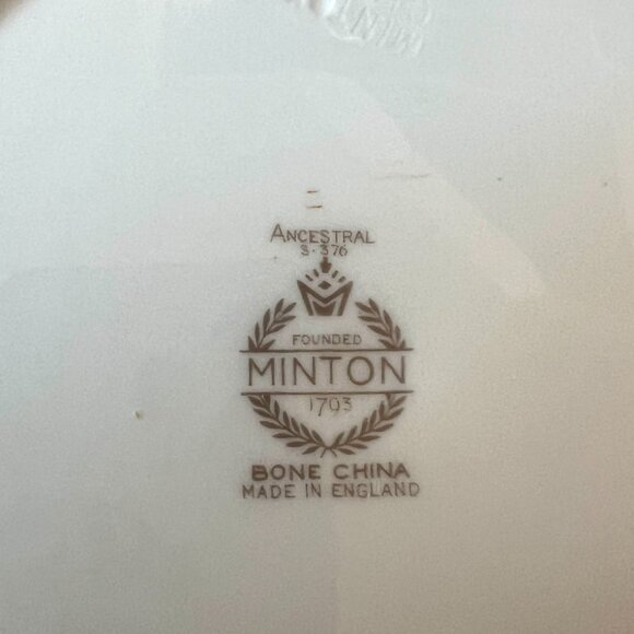 Set of 4 - Vintage Minton England "Ancestral" Bone China 8" Side Plates - 1950s - Picture 4 of 4